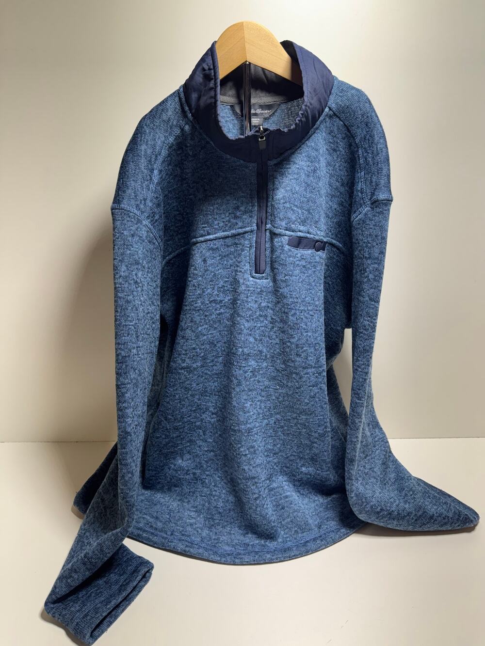 Eddie Bauer Men’s Gorpcore Long Sleeve 1/4 Zip Fleece Lined Pullover Sz XL Blue